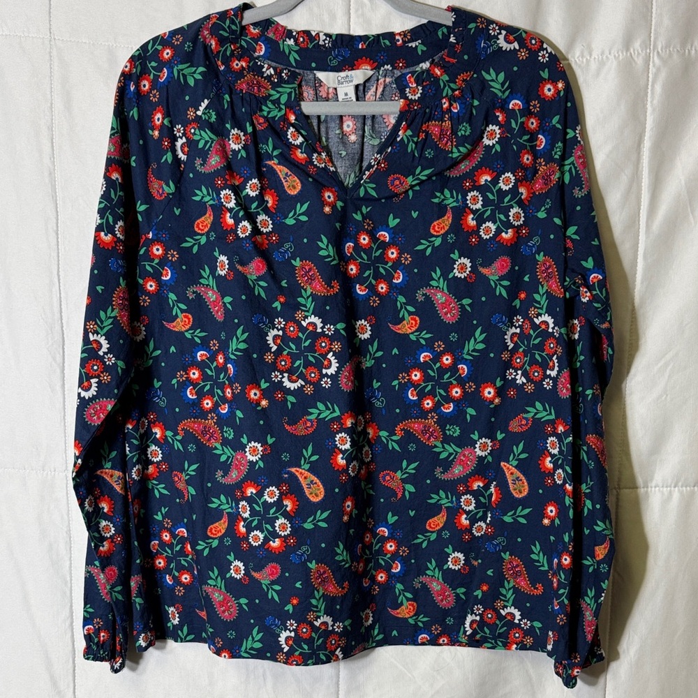 Croft & Barrow Floral Paisley Long Sleeve Blouse | Size Medium‎